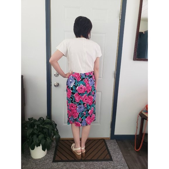 90s Floral Dress and‎ Matching Oversize Blazer - Picture 4 of 7